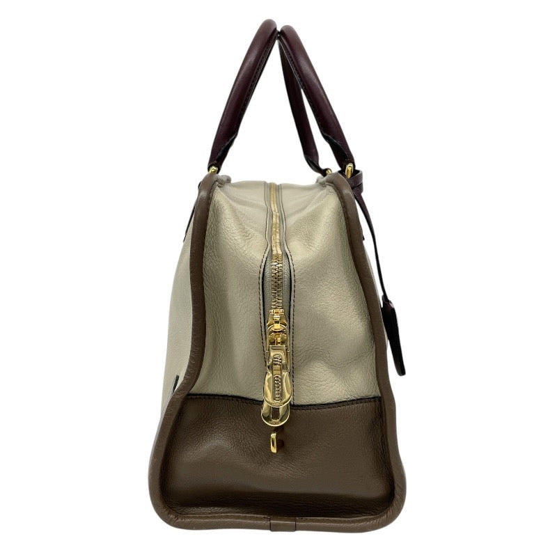 【LOEWE】ロエベ アマソナ36 ハンドバッグ レザー レディース トリコロール グレージュ