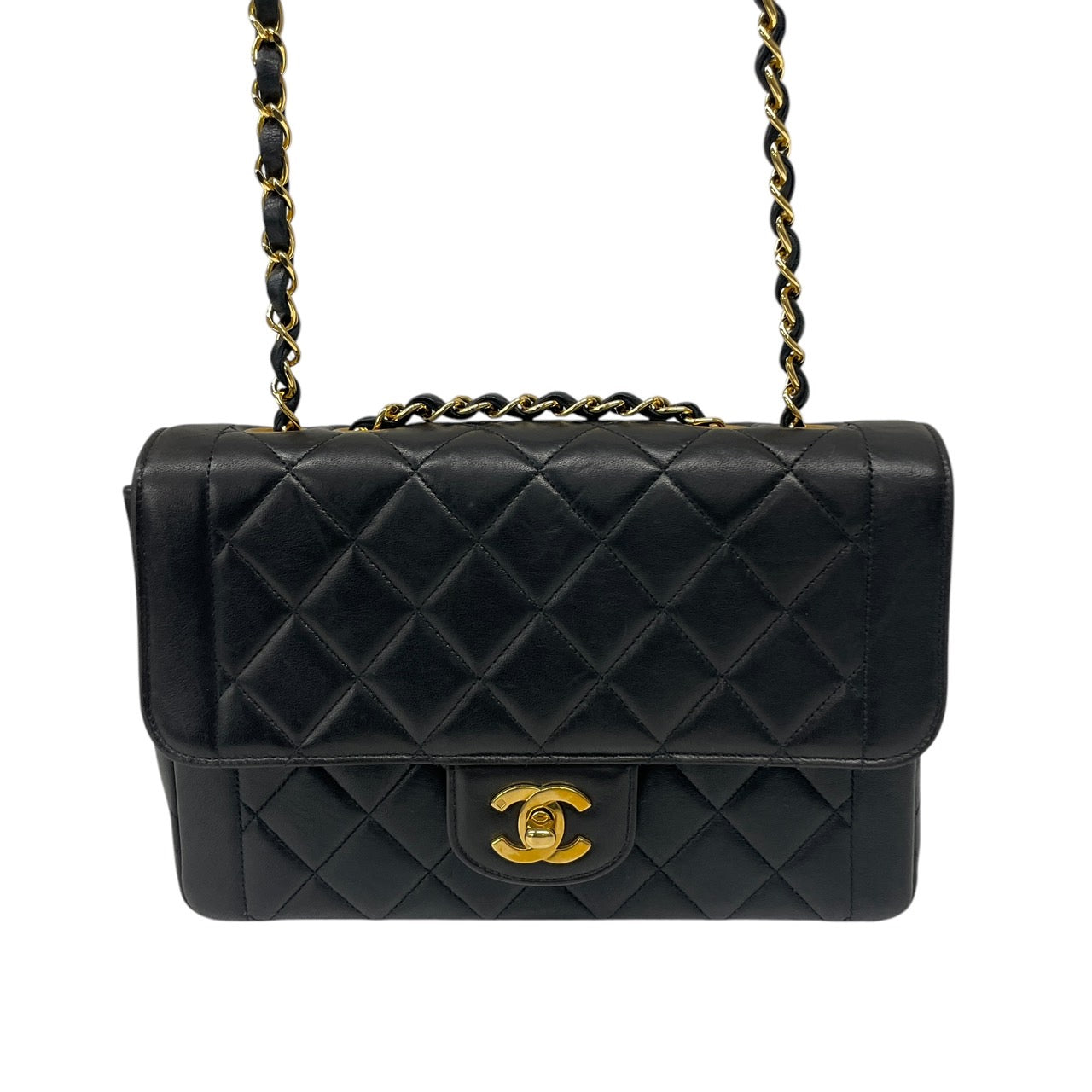 【CHANEL】シャネル ダイアナ ショルダーバッグ ラムスキン レディース マトラッセ23 チェーンショルダー 黒 ブラック