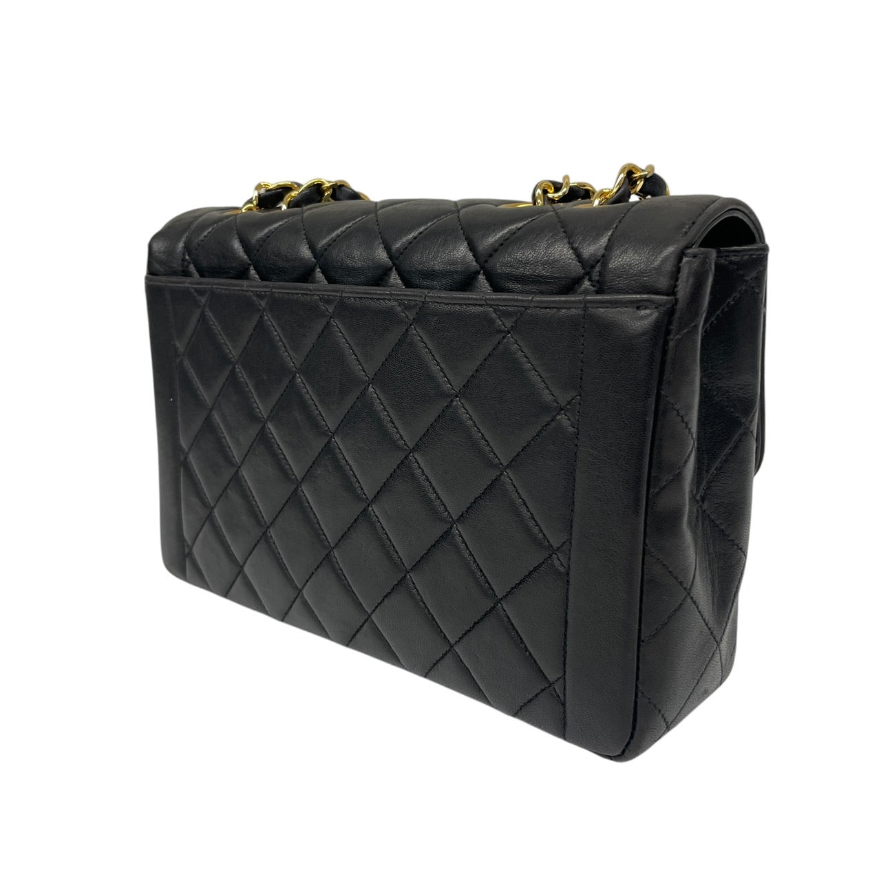【CHANEL】シャネル ダイアナ ショルダーバッグ ラムスキン レディース マトラッセ23 チェーンショルダー 黒 ブラック