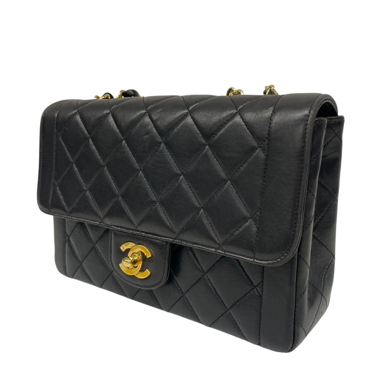 【CHANEL】シャネル ダイアナ ショルダーバッグ ラムスキン レディース マトラッセ23 チェーンショルダー 黒 ブラック