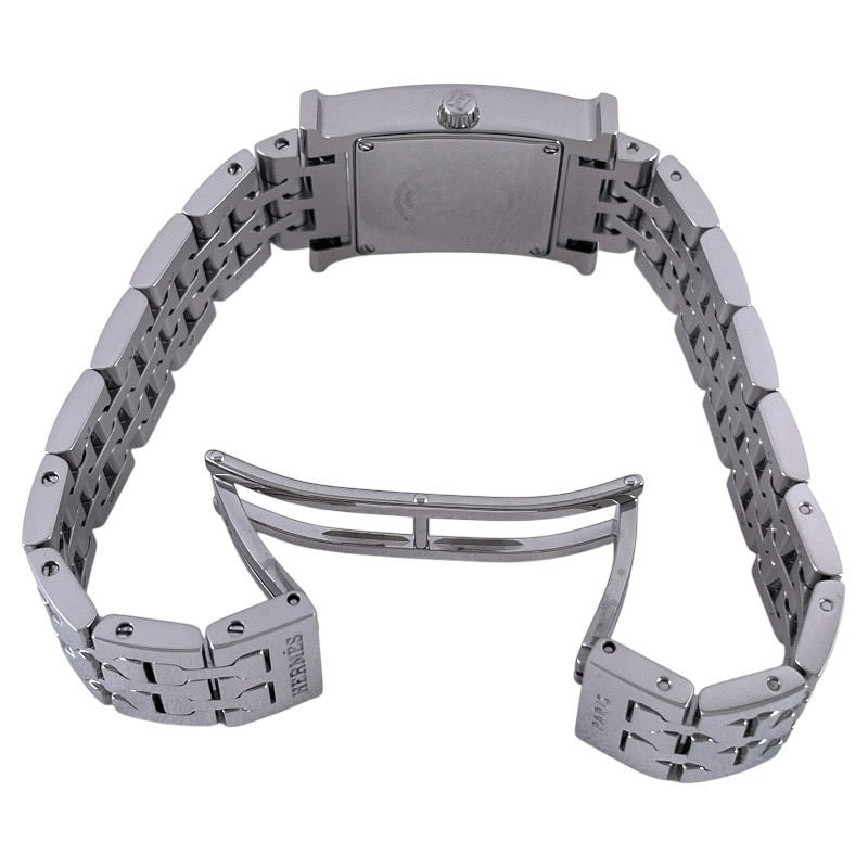 【HERMES】エルメス Hウォッチ HH1.230.214/4804 腕時計 ステンレススチール レディース ベゼルダイヤモンド ピンクシェル文字盤