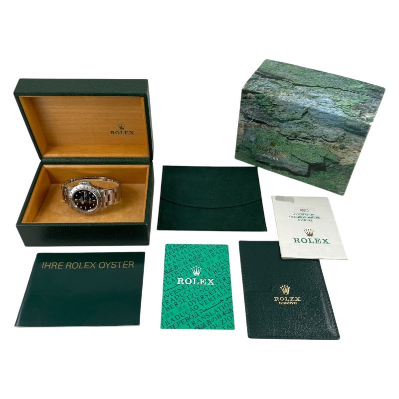 【ROLEX】ロレックス エクスプローラーII 16570 腕時計 ステンレススチール メンズ K番 黒文字盤 ブラック 自動巻き ダブルバックル