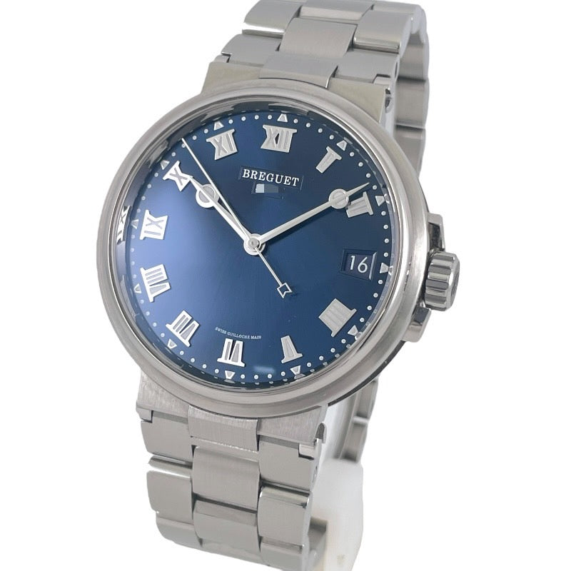 【Breguet】ブレゲ MARINE マリーン 5517TI/Y1/TZ0 腕時計 チタン メンズ 自動巻き ブルー 青文字盤