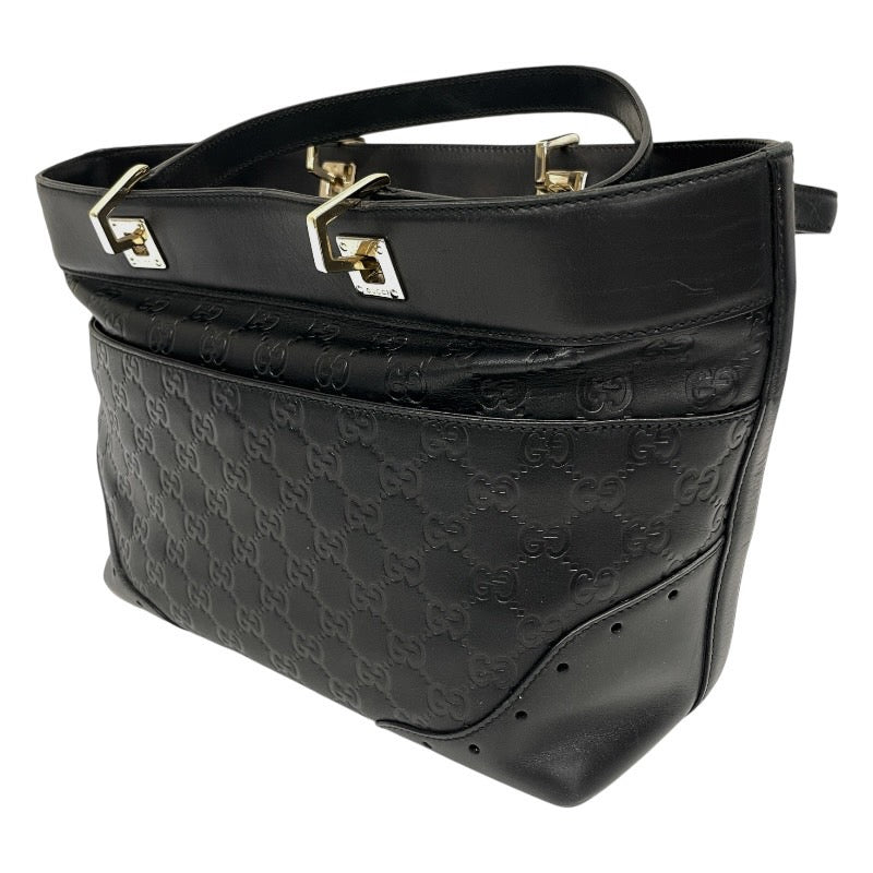【GUCCI】グッチ ホースビット 145993 トートバッグ レザー レディース 黒 ブラック グッチシマ ハンド
