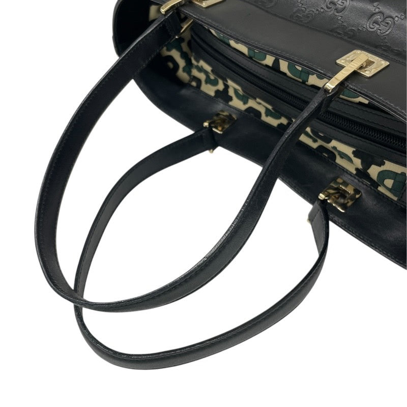 【GUCCI】グッチ ホースビット 145993 トートバッグ レザー レディース 黒 ブラック グッチシマ ハンド