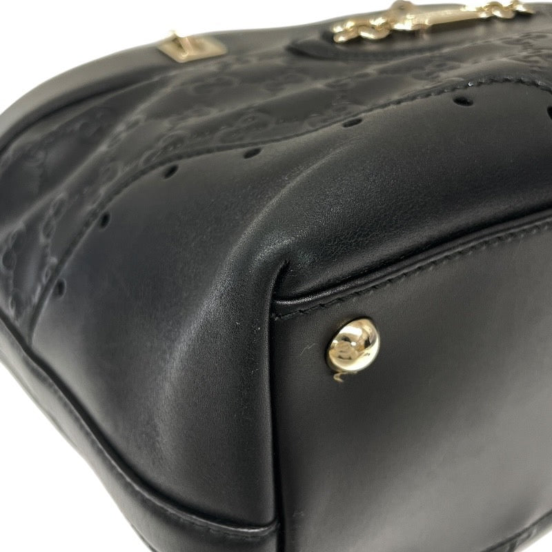 【GUCCI】グッチ ホースビット 145993 トートバッグ レザー レディース 黒 ブラック グッチシマ ハンド