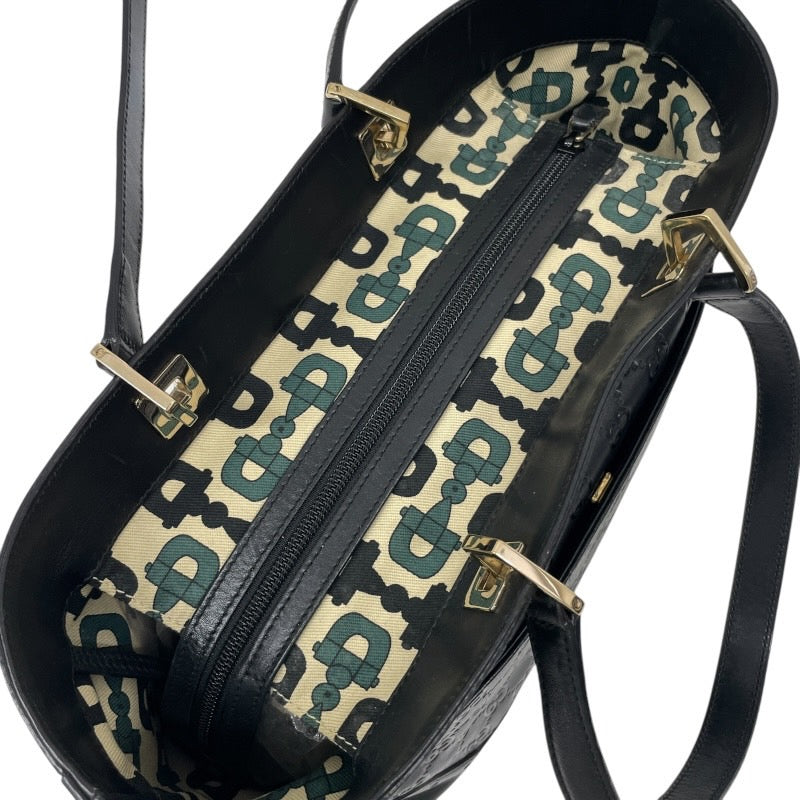 【GUCCI】グッチ ホースビット 145993 トートバッグ レザー レディース 黒 ブラック グッチシマ ハンド