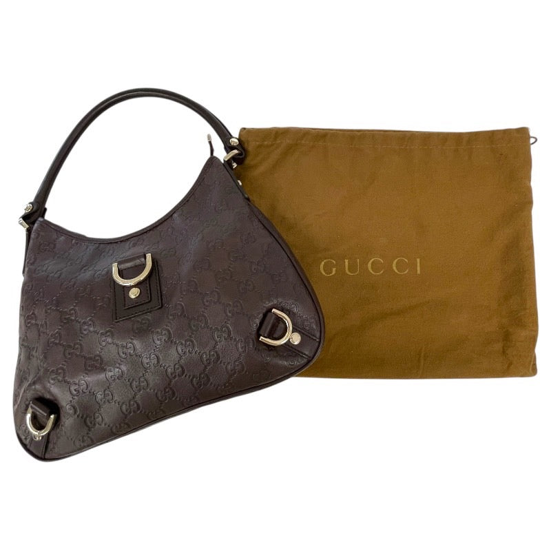 【GUCCI】グッチ アビーライン ワンショルダー 130738 ショルダーバッグ レザー レディース ブラウン 茶 ハンド