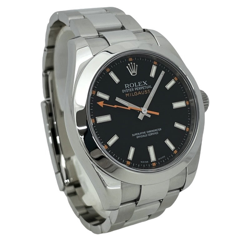 【ROLEX】ロレックス ミルガウス 116400 腕時計 ステンレススチール メンズ V番 黒文字盤 ブラック 自動巻き