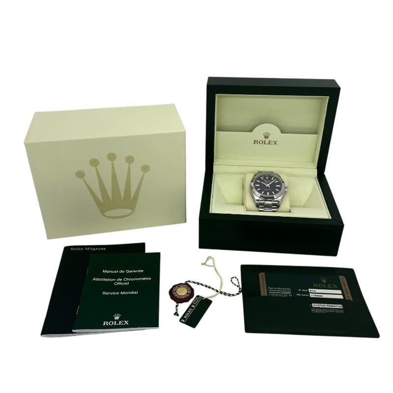 【ROLEX】ロレックス ミルガウス 116400 腕時計 ステンレススチール メンズ V番 黒文字盤 ブラック 自動巻き