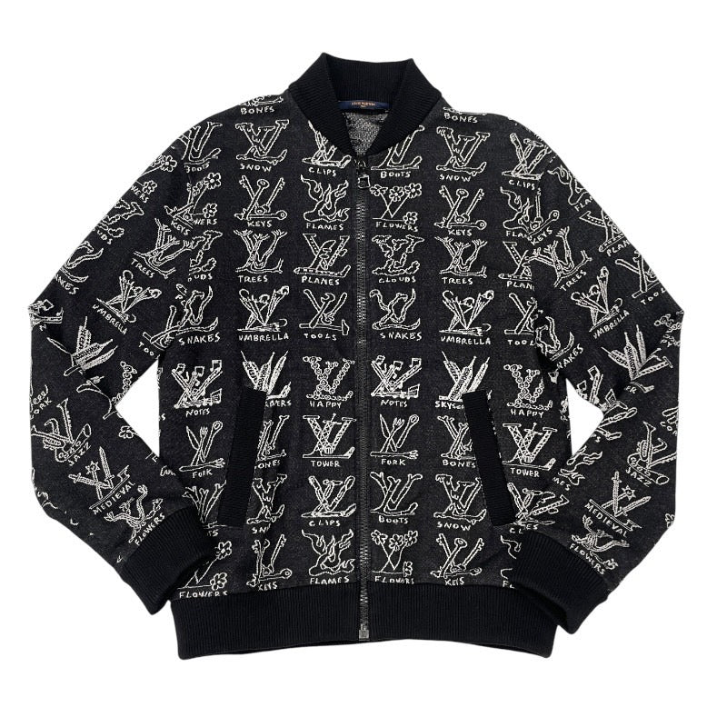 【LOUIS VUITTON】ルイ・ヴィトン LV TREES ジップアップジャケット RM211M ZMH HKY21W ブルゾン コットン メンズ カートゥーン サイズS ブラック 黒