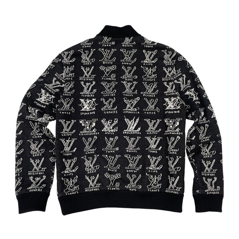 【LOUIS VUITTON】ルイ・ヴィトン LV TREES ジップアップジャケット RM211M ZMH HKY21W ブルゾン コットン メンズ カートゥーン サイズS ブラック 黒