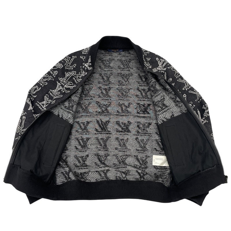 【LOUIS VUITTON】ルイ・ヴィトン LV TREES ジップアップジャケット RM211M ZMH HKY21W ブルゾン コットン メンズ カートゥーン サイズS ブラック 黒
