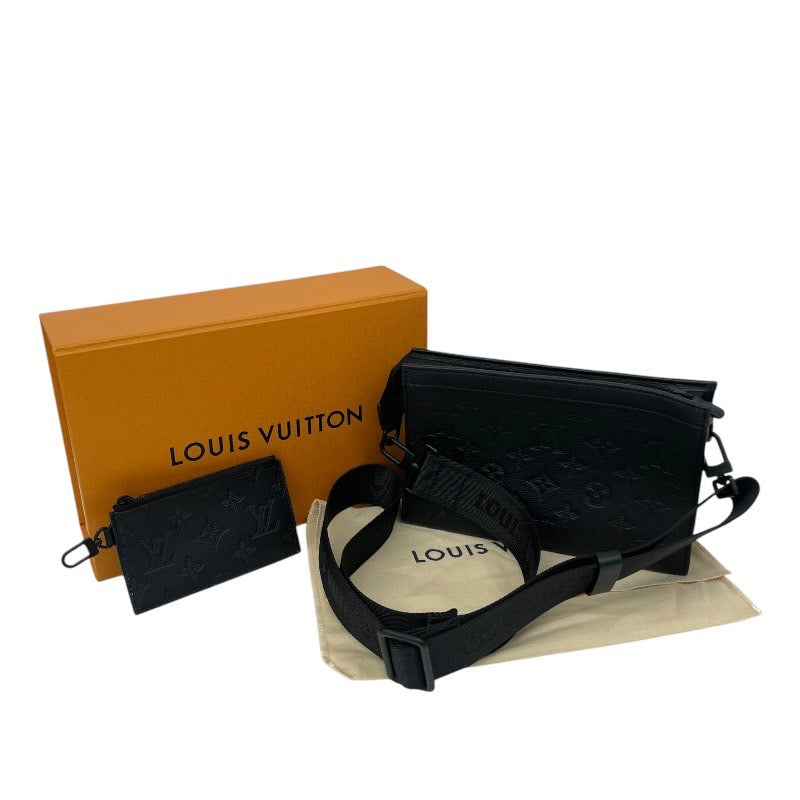 【LOUIS VUITTON】ルイ・ヴィトン ガストン ウェアラブルウォレット M81115 ショルダーバッグ レザー メンズ モノグラムシャドウ 黒 ブラック コインケース付