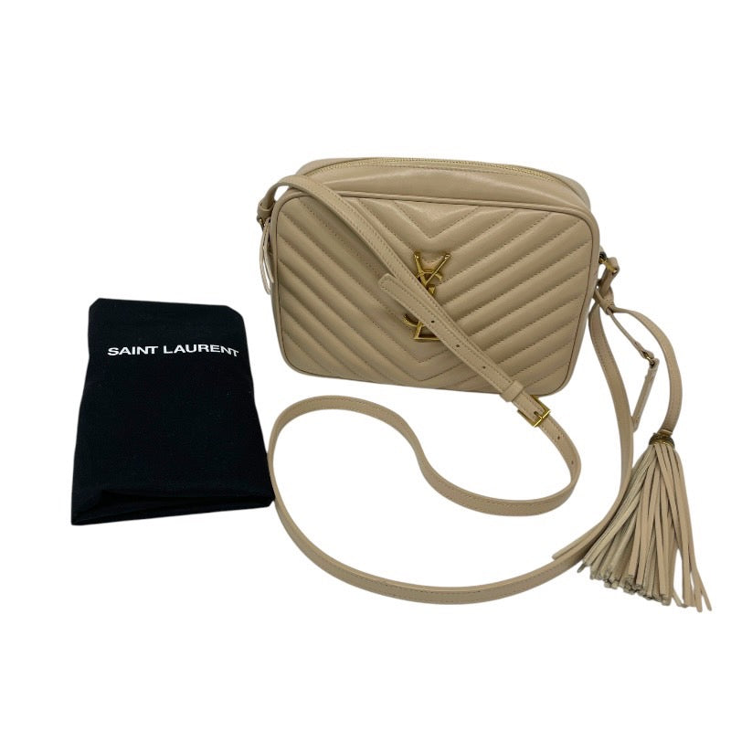 【SAINT LAURENT PARIS】サンローランパリ ルー カメラバッグ 574494 ショルダーバッグ レザー レディース ベージュ フリンジ タッセル ポシェット ポーチ クロスボディ