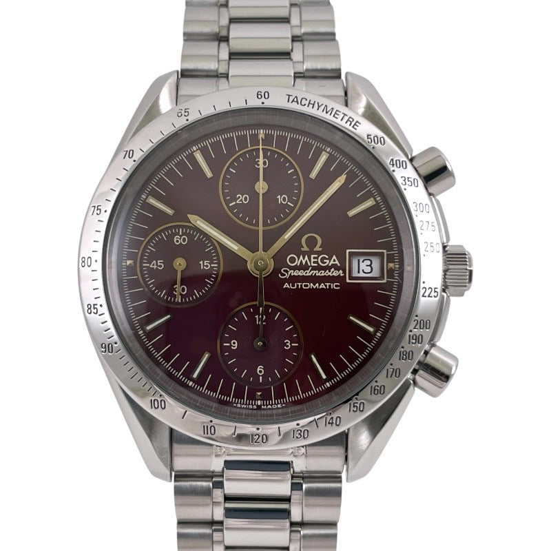 【OMEGA】オメガ スピードマスター 3511.61 腕時計 ステンレススチール メンズ 丸井限定 マルイ ワインレッド 赤文字盤 クロノグラフ