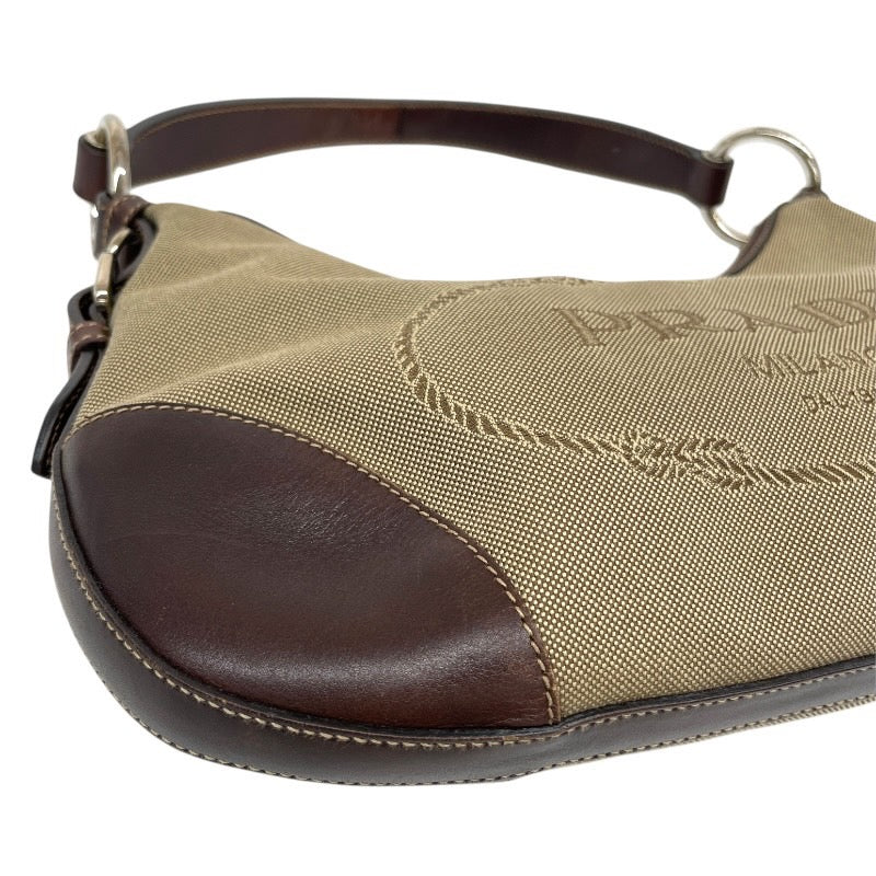 【PRADA】プラダ ジャガード ワンショルダー ショルダーバッグ レディース レザー キャンバス ロゴ セミショルダー ミニバッグ