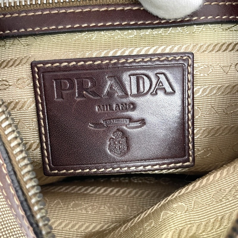 【PRADA】プラダ ジャガード ワンショルダー ショルダーバッグ レディース レザー キャンバス ロゴ セミショルダー ミニバッグ