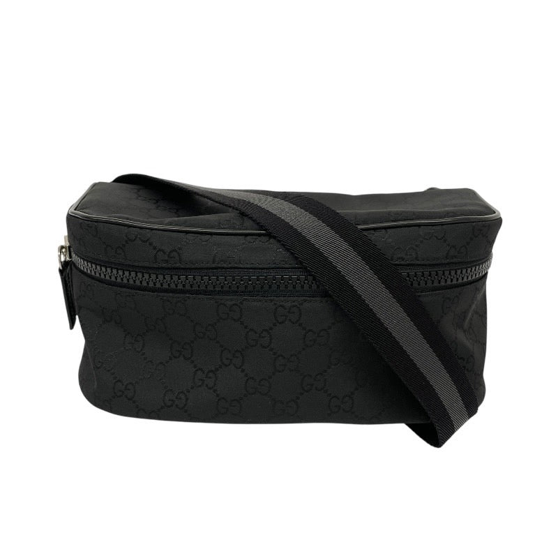 【GUCCI】グッチ GGナイロン 2WAYバッグ 449182 ウエストバッグ メンズ ショルダー ヒップバッグ 黒 ブラック レディース