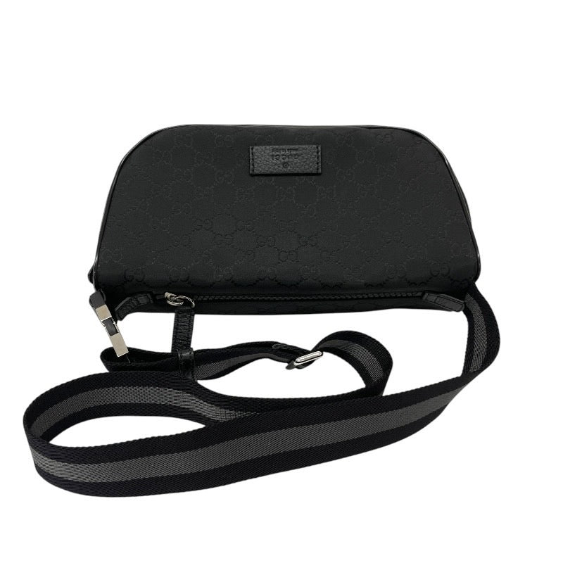 【GUCCI】グッチ GGナイロン 2WAYバッグ 449182 ウエストバッグ メンズ ショルダー ヒップバッグ 黒 ブラック レディース