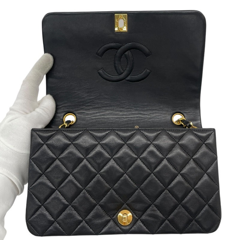 【CHANEL】シャネル マトラッセ23 ターンロック金具 A03568 ショルダーバッグ ラムスキン レディース フルフラップ チェーンショルダー 黒 ブラック 1番台