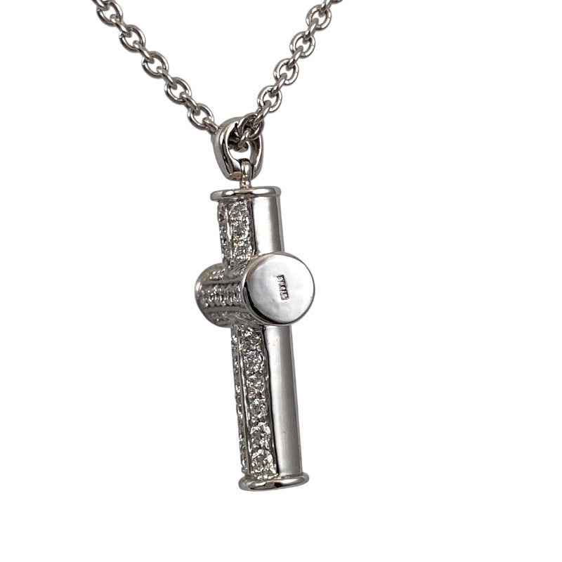 【BVLGARI】ブルガリ ラテンクロス  ネックレス K18ホワイトゴールド メンズ 750 ペンダント 十字架 ダイヤモンド レディース