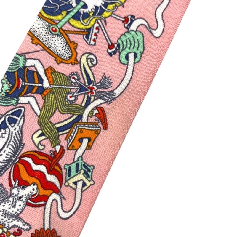 【HERMES】エルメス ラ・フォル・パレード スカーフ シルク レディース ツイリー ピンク