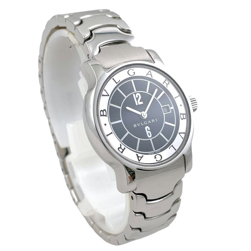 【BVLGARI】ブルガリ ソロテンポ ST29S 腕時計 ステンレススチール レディース ブラック 黒文字盤 デイト クォーツ