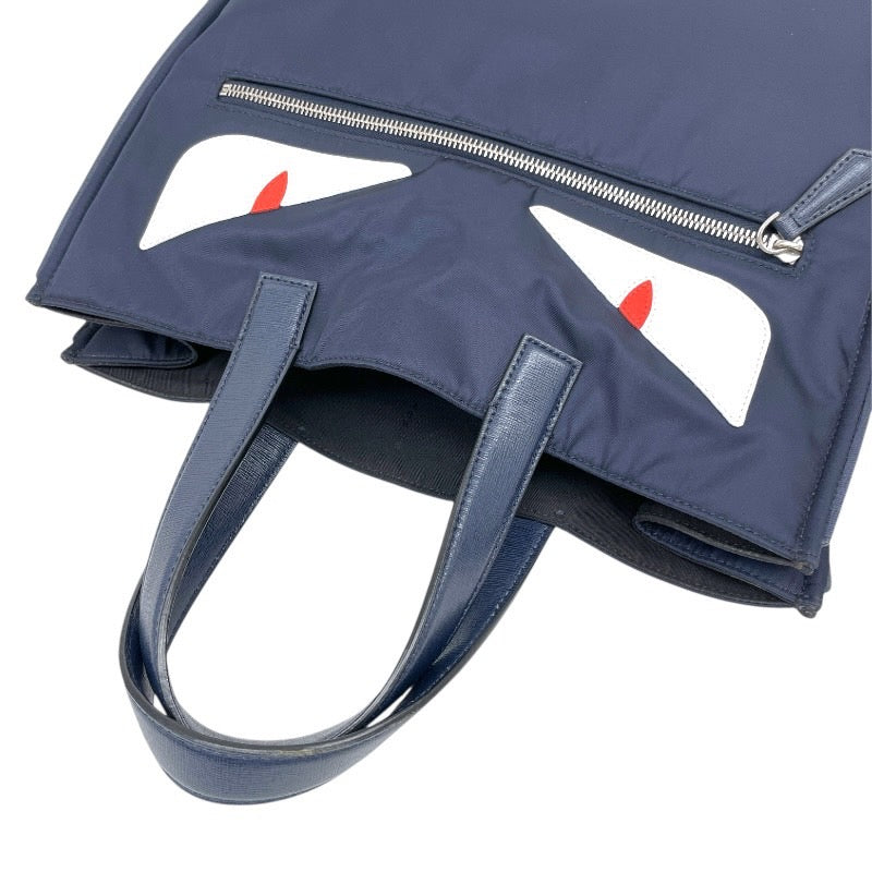 【FENDI】フェンディ モンスター バグス 7VA367-2WP トートバッグ ナイロン メンズ ハンド 紺 ネイビー 縦長