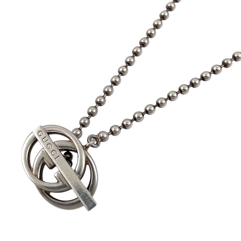 【GUCCI】グッチ インターロッキングG 216435 ネックレス シルバー925 メンズ ボールチェーン トグル GG レディース