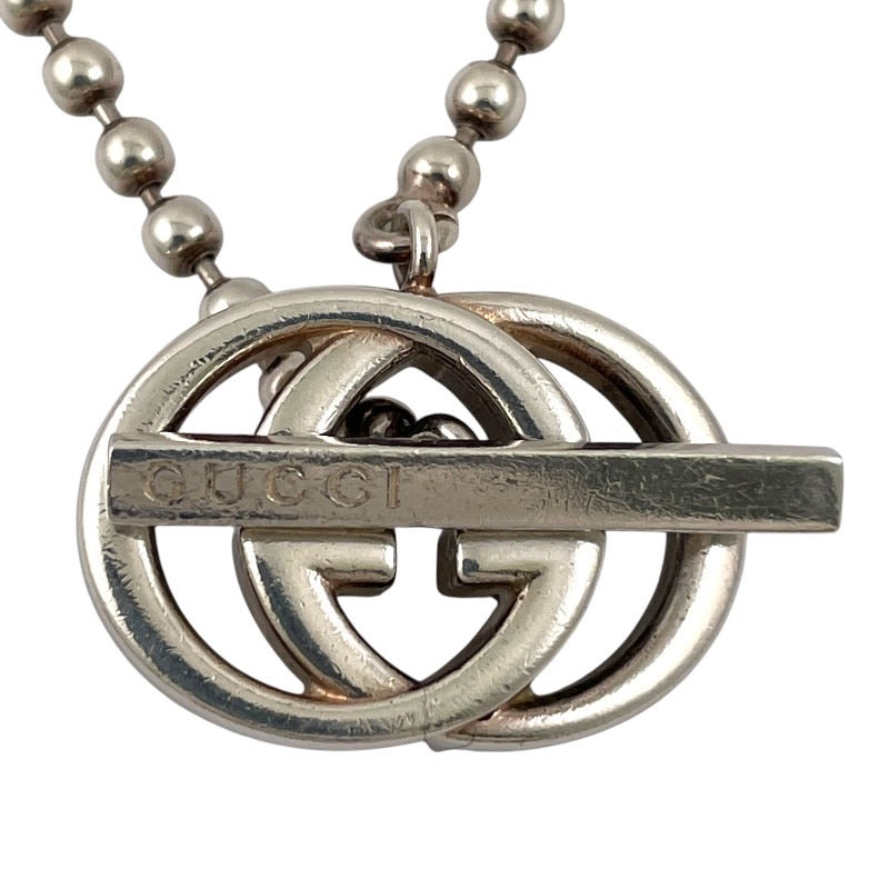 【GUCCI】グッチ インターロッキングG 216435 ネックレス シルバー925 メンズ ボールチェーン トグル GG レディース