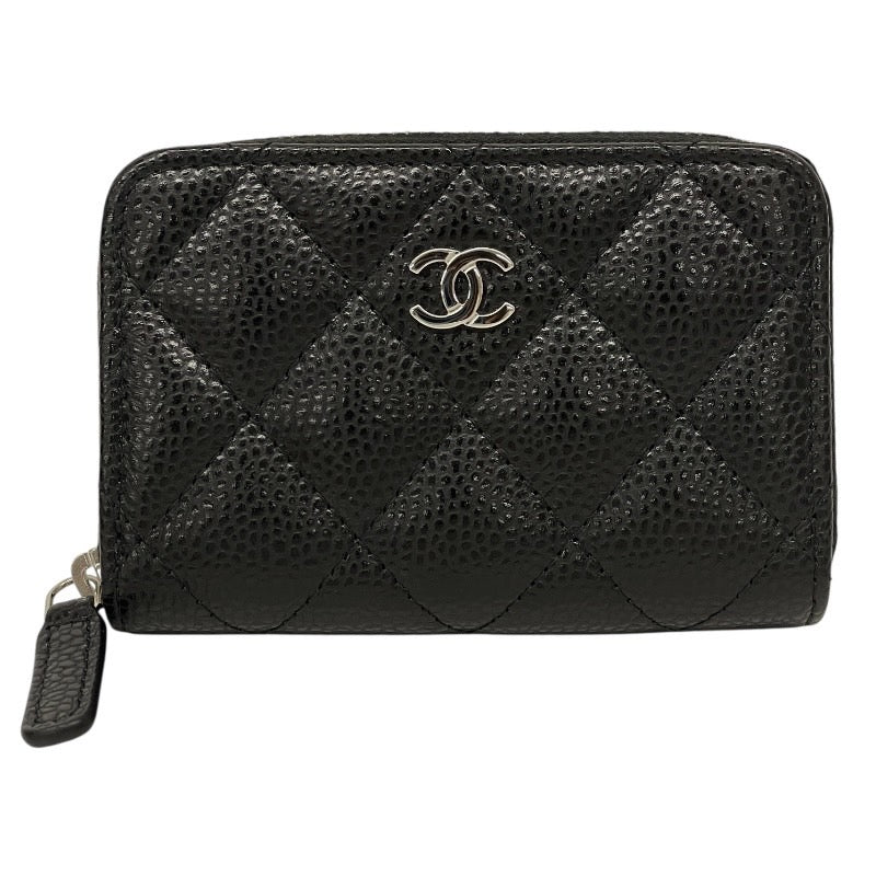 【未使用品】【CHANEL】シャネル マトラッセ クラシック ジップ コインパース AP0216 コインケース レザー レディース ランダムシール キャビアスキン 黒 ブラック ラウンドファスナー 新品未使用品
