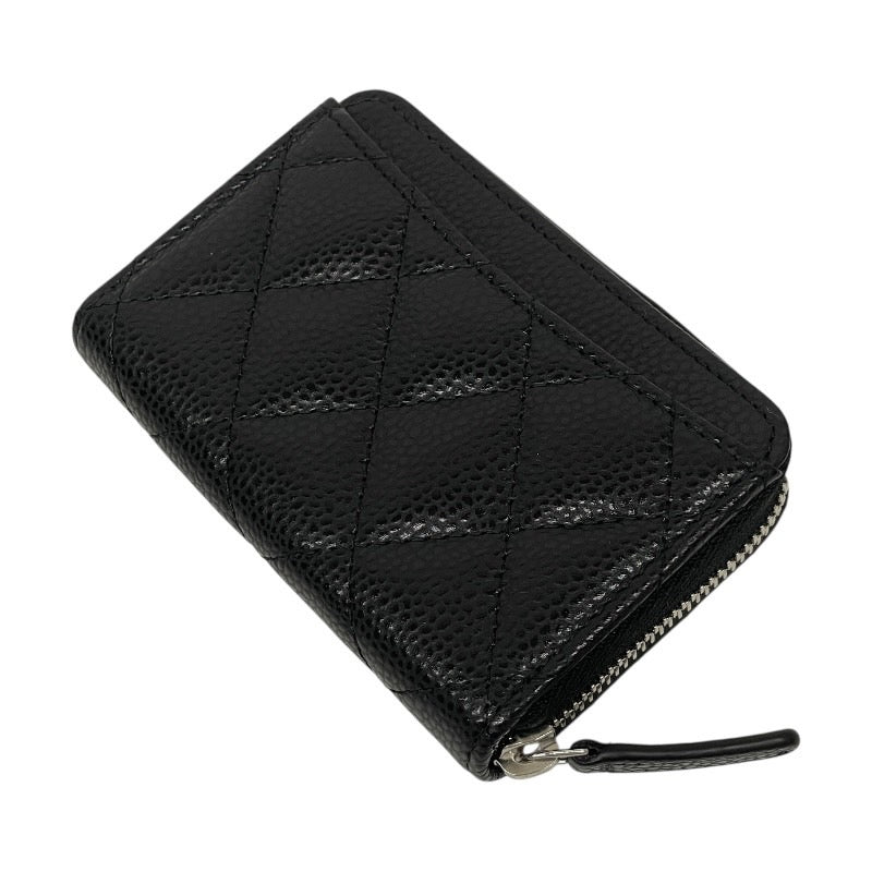 【未使用品】【CHANEL】シャネル マトラッセ クラシック ジップ コインパース AP0216 コインケース レザー レディース ランダムシール キャビアスキン 黒 ブラック ラウンドファスナー 新品未使用品