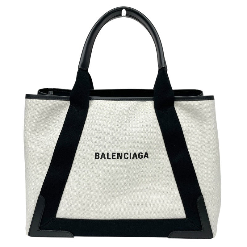 【BALENCIAGA】バレンシアガ ネイビー カバス M 581292 ハンドバッグ レザー レディース ポーチ付 トート キャンバス