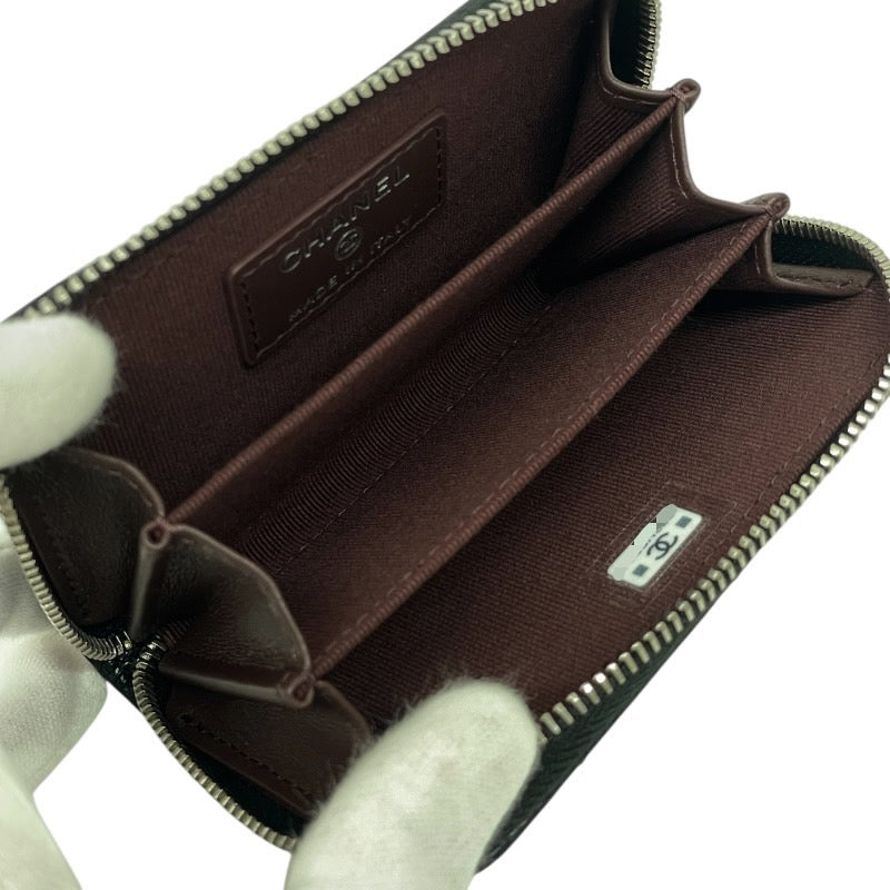 【未使用品】【CHANEL】シャネル マトラッセ クラシック ジップ コインパース AP0216 コインケース レザー レディース ランダムシール キャビアスキン 黒 ブラック ラウンドファスナー 新品未使用品