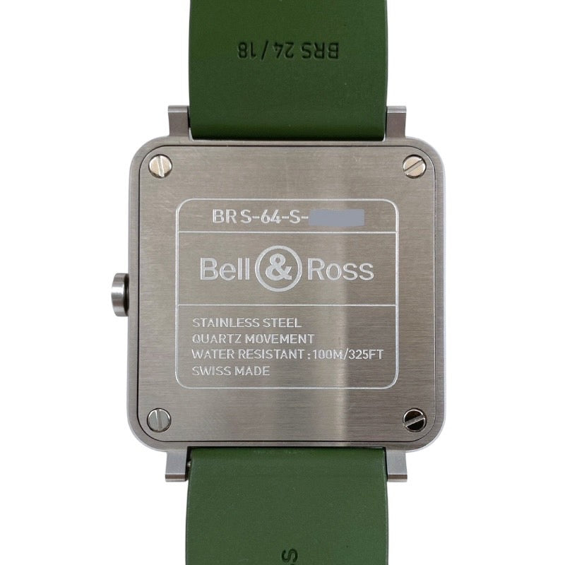 【Bell＆Ross】ベル＆ロス アヴィエーション BRS-64-S 腕時計 SS/ラバー メンズ BRS Green Camo