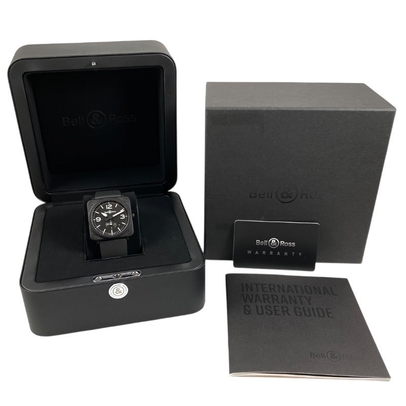 【Bell＆Ross】ベル＆ロス ブラックマット BRS-64-CMBL 腕時計 ラバー メンズ 黒 スモールセコンド