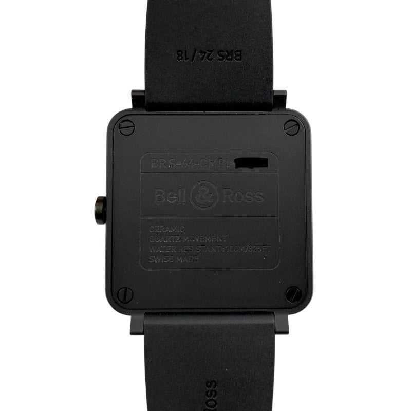 【Bell＆Ross】ベル＆ロス ブラックマット BRS-64-CMBL 腕時計 ラバー メンズ 黒 スモールセコンド