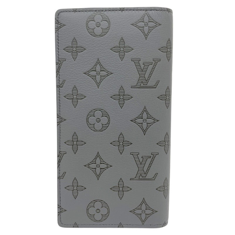 【LOUIS VUITTON】ルイ・ヴィトン ポルトフォイユ ブラザ M81335 長財布 レザー メンズ モノグラム シャドウ グレー 灰色
