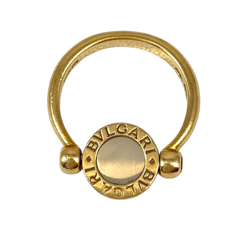 【BVLGARI】ブルガリ ブルガリブルガリ リング・指輪 K18イエローゴールド レディース 6号 750 フリップリング パヴェダイヤモンド