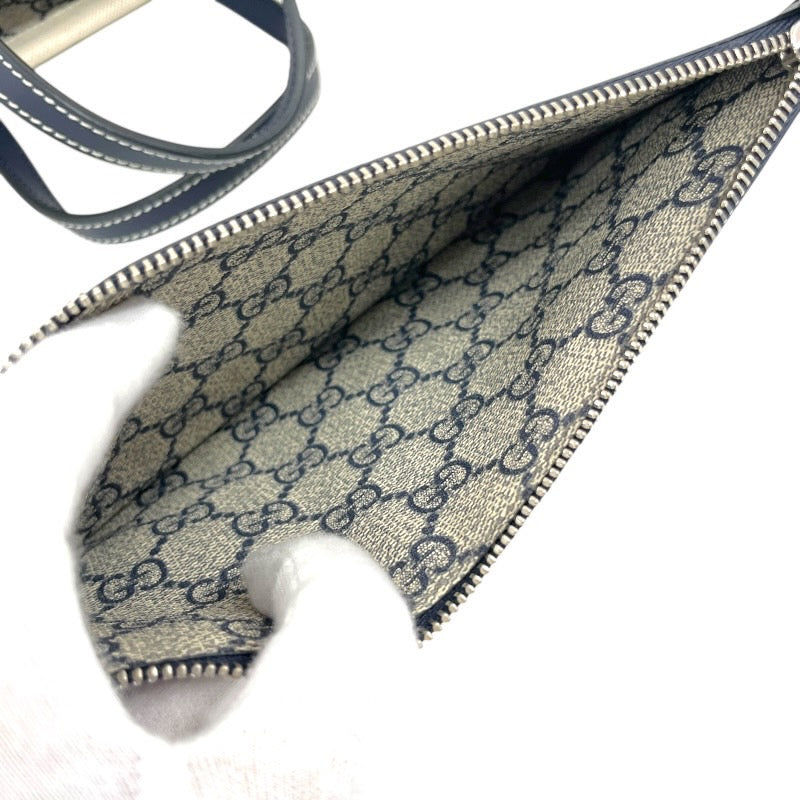 【GUCCI】グッチ プリント ミニトート 772144 ハンドバッグ キャンバス レディース 2WAY ポーチ付 ショルダー ネイビー