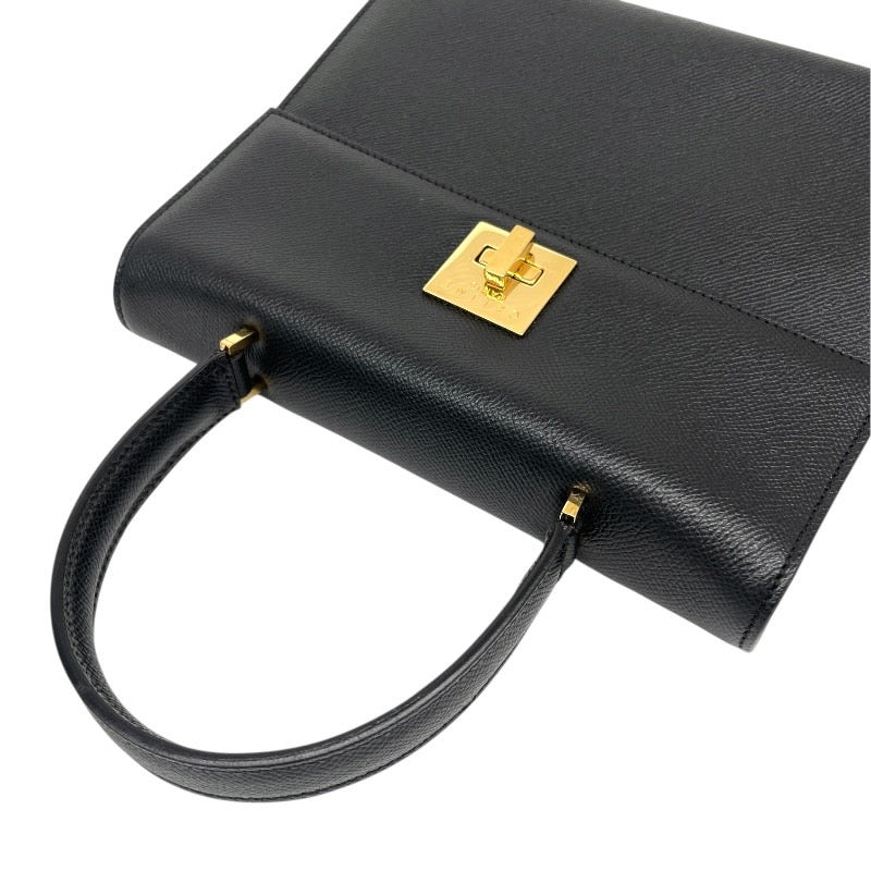 【CELINE】セリーヌ トップハンドル MC98/1 ハンドバッグ レザー レディース 黒 ブラック ターンロック金具 オールド ヴィンテージ ゴールド金具