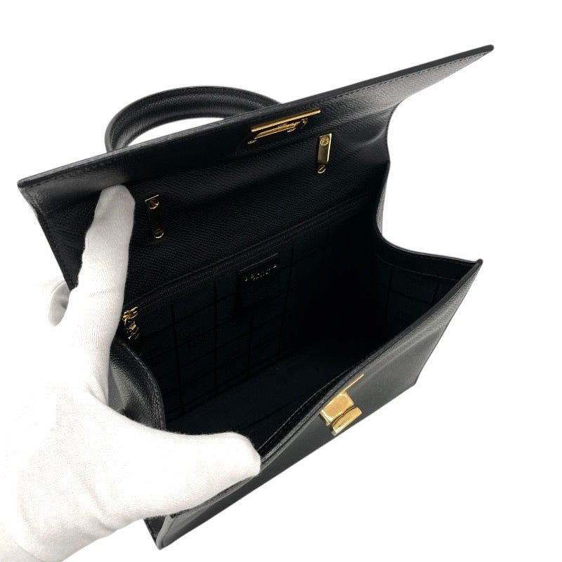 【CELINE】セリーヌ トップハンドル MC98/1 ハンドバッグ レザー レディース 黒 ブラック ターンロック金具 オールド ヴィンテージ ゴールド金具