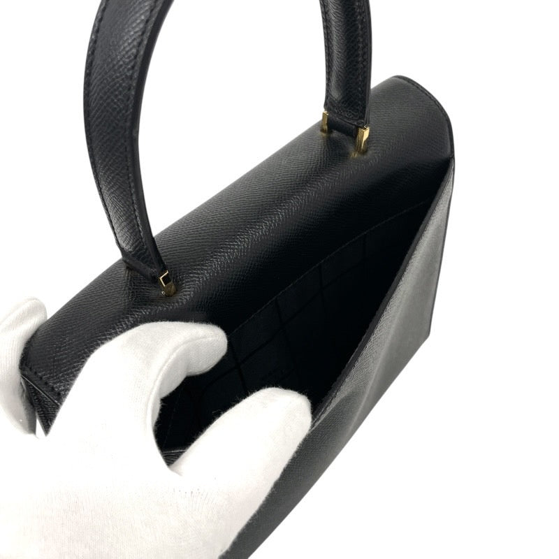 【CELINE】セリーヌ トップハンドル MC98/1 ハンドバッグ レザー レディース 黒 ブラック ターンロック金具 オールド ヴィンテージ ゴールド金具