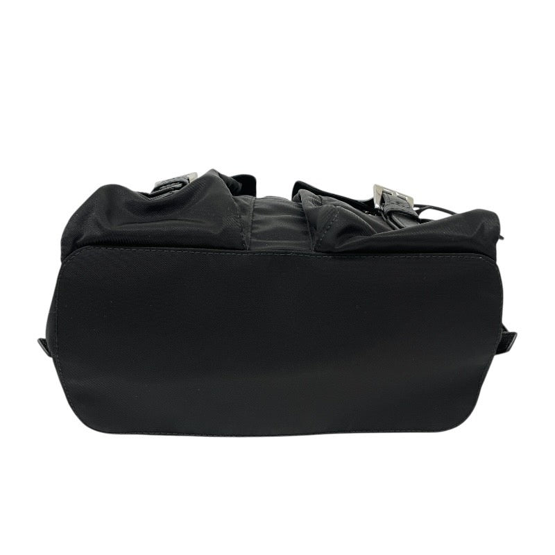 【PRADA】プラダ スモール バックパック 1BZ677 リュック・デイパック ナイロン レディース 巾着 ドローストリング ミニリュック 黒 ブラック サフィアーノ