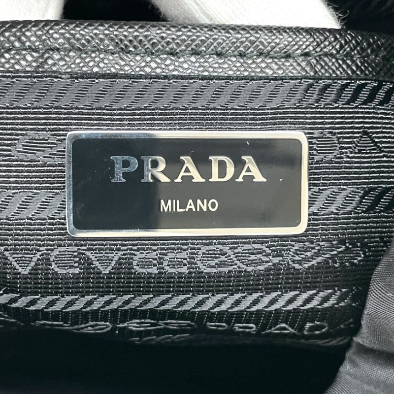 【PRADA】プラダ スモール バックパック 1BZ677 リュック・デイパック ナイロン レディース 巾着 ドローストリング ミニリュック 黒 ブラック サフィアーノ