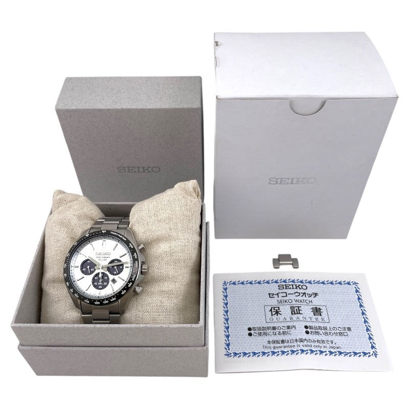 【SEIKO】セイコー セレクション SBPY165 V175-0FA0 腕時計 ステンレススチール メンズ クロノグラフ ソーラー Sシリーズ パンダ