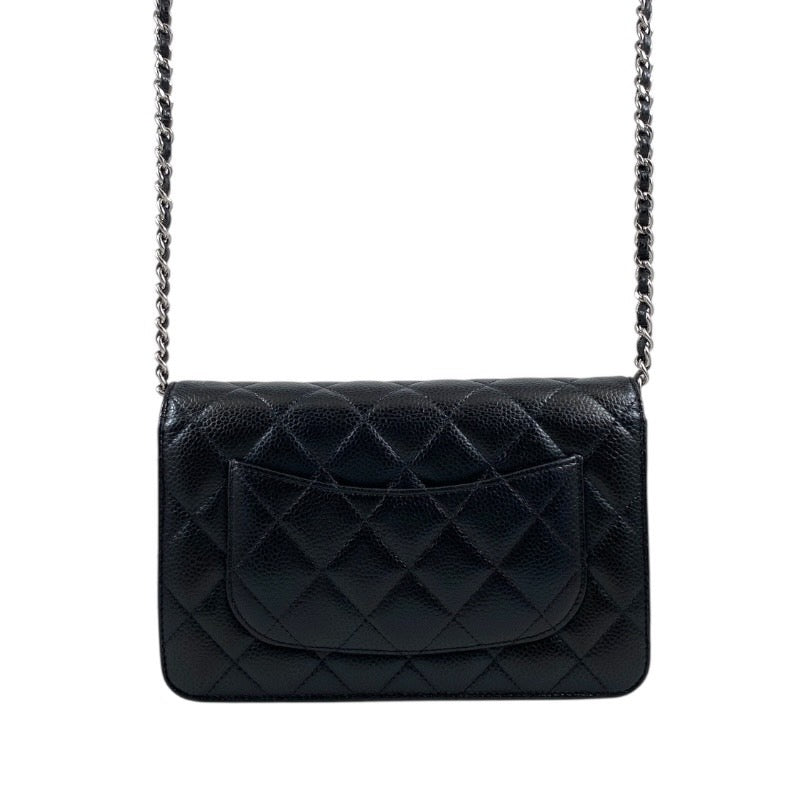 【CHANEL】シャネル マトラッセ クラシック チェーンウォレット AP0250 ショルダーバッグ レディース ランダムシリアル キャビアスキン 黒 ブラック