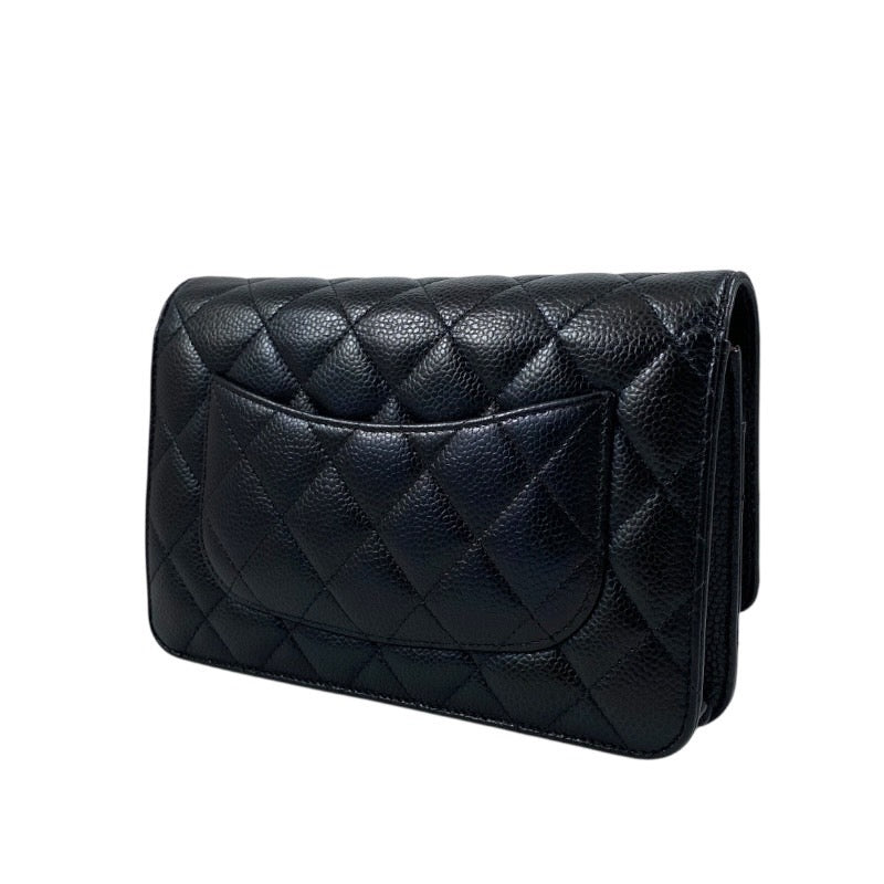 【CHANEL】シャネル マトラッセ クラシック チェーンウォレット AP0250 ショルダーバッグ レディース ランダムシリアル キャビアスキン 黒 ブラック