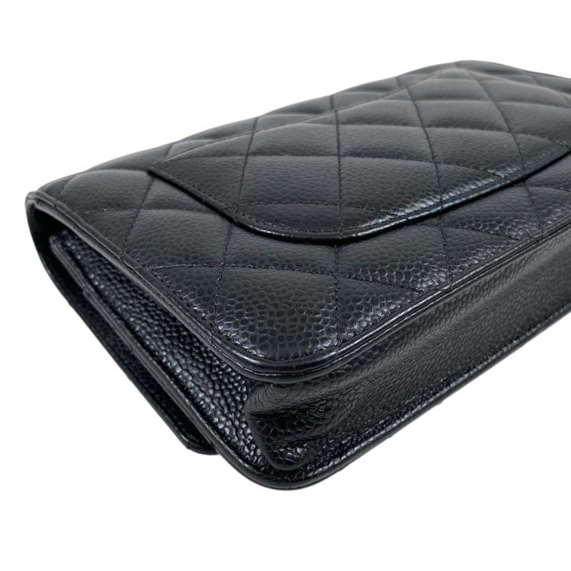 【CHANEL】シャネル マトラッセ クラシック チェーンウォレット AP0250 ショルダーバッグ レディース ランダムシリアル キャビアスキン 黒 ブラック
